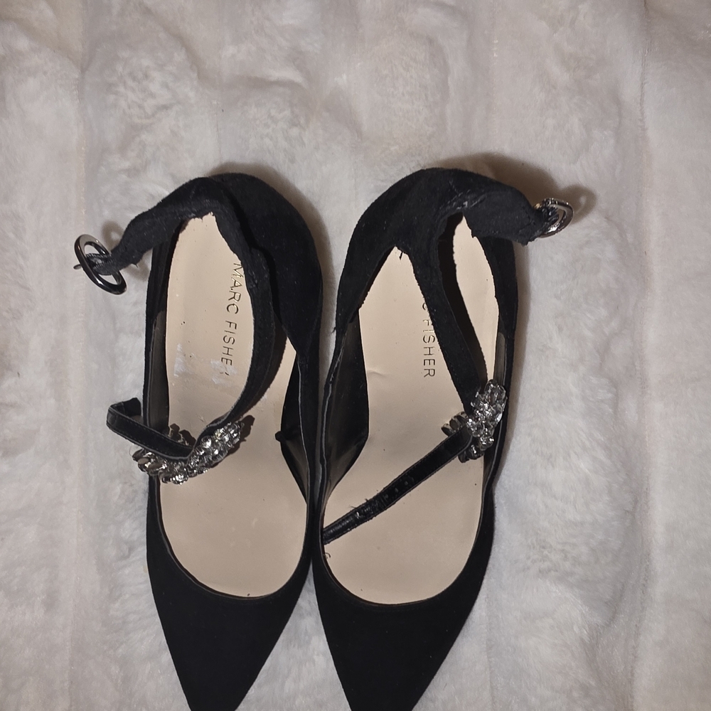 Marc Fisher Black Heels with Crystal Embellishments - Picture 2 of 7